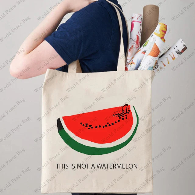 Canvas Suitcase with Watermelon Print