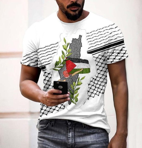 3D-bedrucktes Keffiyeh-T-Shirt