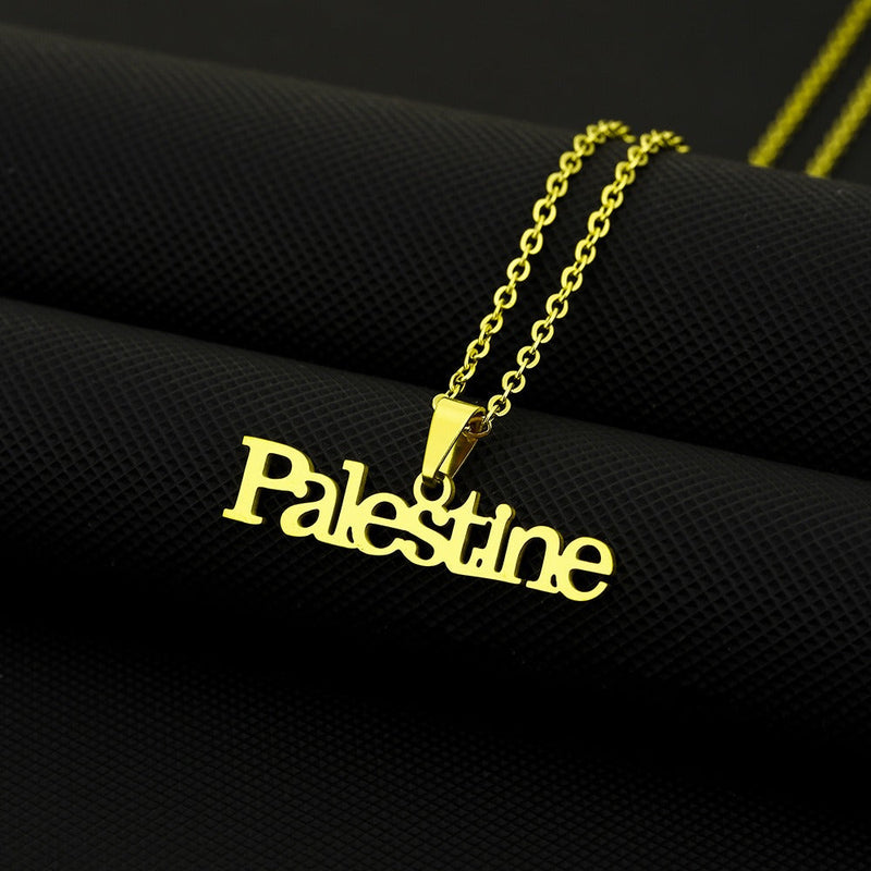 Stainless Steel Palestine Necklace Fashion Geometric for Men and Women