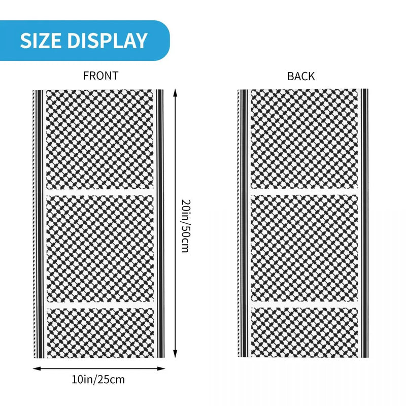 Atmungsaktiver Kufiya-Schal in Schwarz und Weiß 