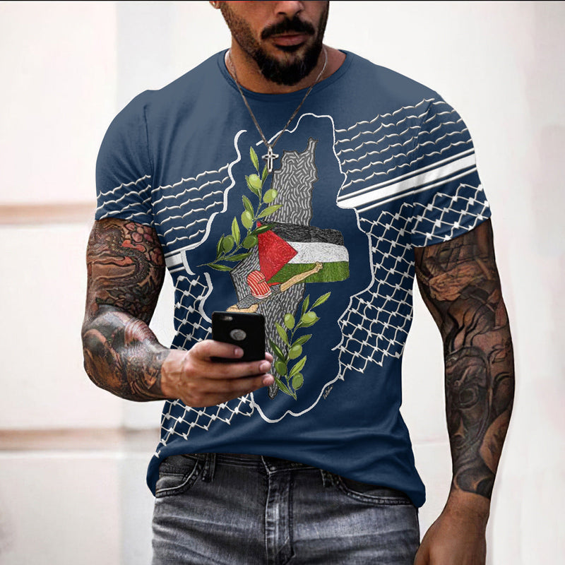 3D-bedrucktes Keffiyeh-T-Shirt