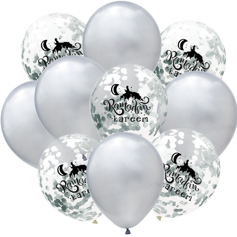 Moon Castle Party Balloon Set with Latex and Glittery Paper Pieces