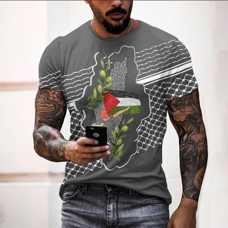 3D-bedrucktes Keffiyeh-T-Shirt