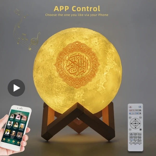 Quran Speaker Moon Lamp with Bluetooth Speaker and LED Stand