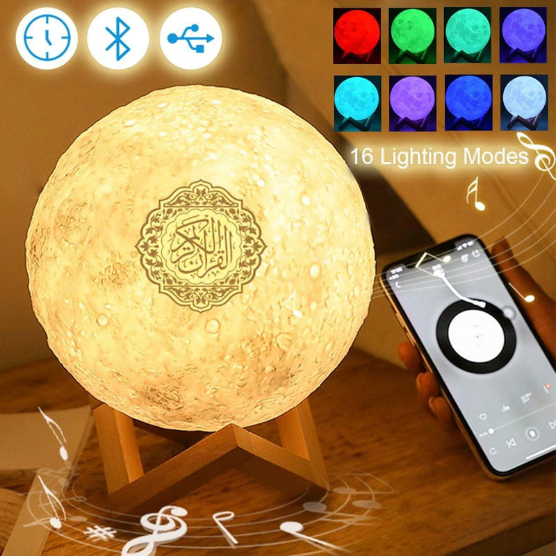 Quran Speaker Moon Lamp with Bluetooth Speaker and LED Stand